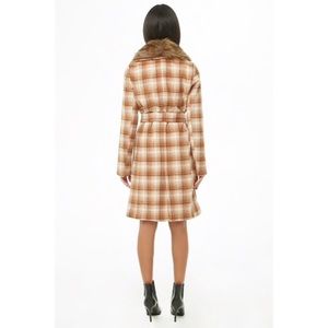 Forever 21 Jackets & Coats - Forever21 Faux Fur Plaid Wrap Coat Forever 21 Jackets & Coats - Forever21 Faux Fur Plaid Wrap Coat